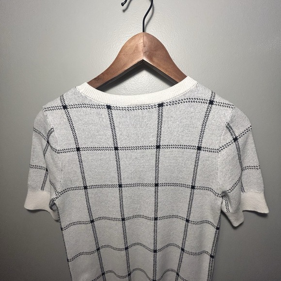 Ann Taylor Outlet Short Sleeve Sweater XS White With Detailing Classic Polished - Picture 12 of 14